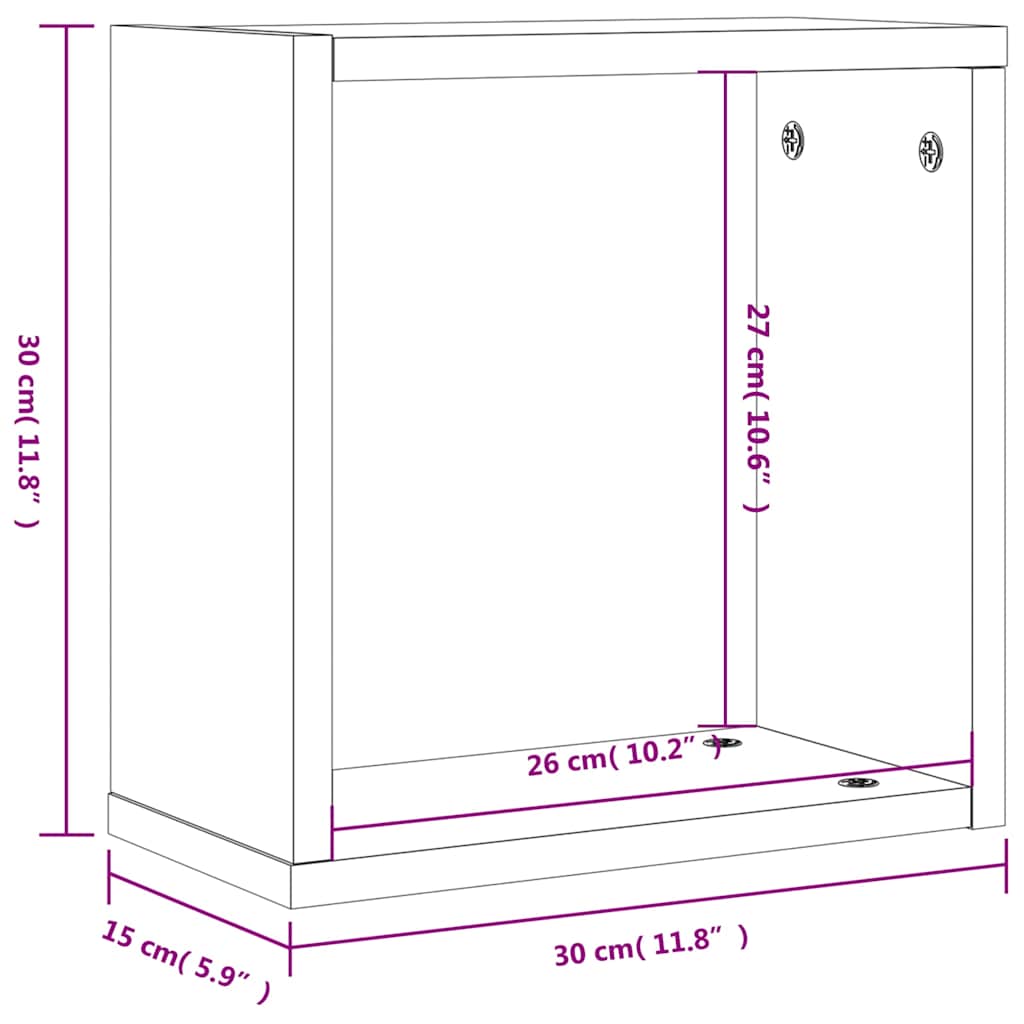 Rafturi cuburi de perete 6 buc Stejar maro 30x15x30 cm GartenMobel Dekor