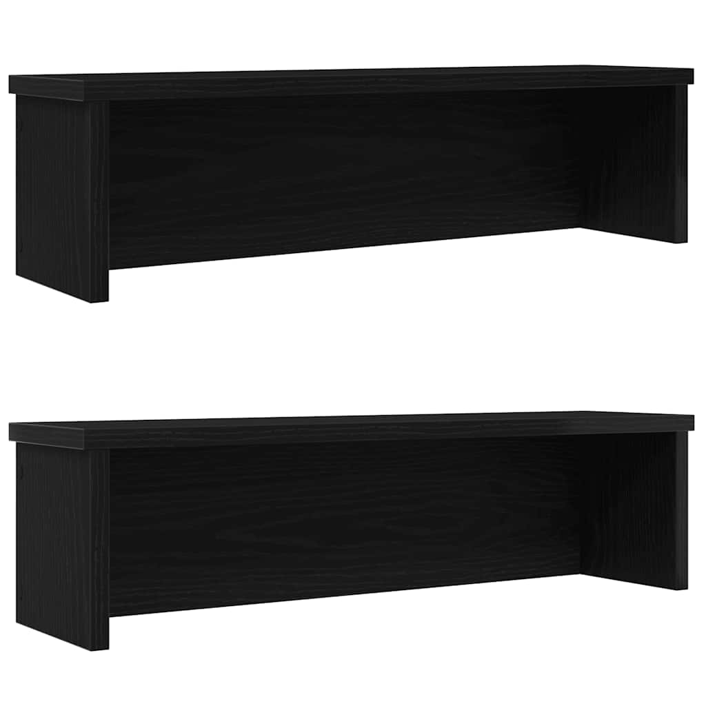 Rafturi de bucătărie stivuibile 2 buc Negru 50x15x16 cm GartenMobel Dekor