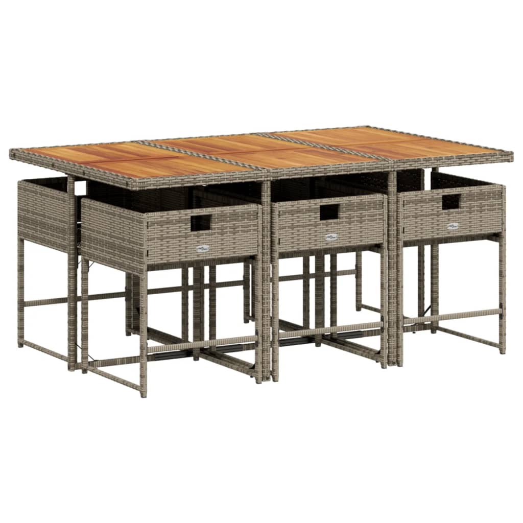 Set mobilier de grădină cu perne, 7 piese, gri, poliratan GartenMobel Dekor