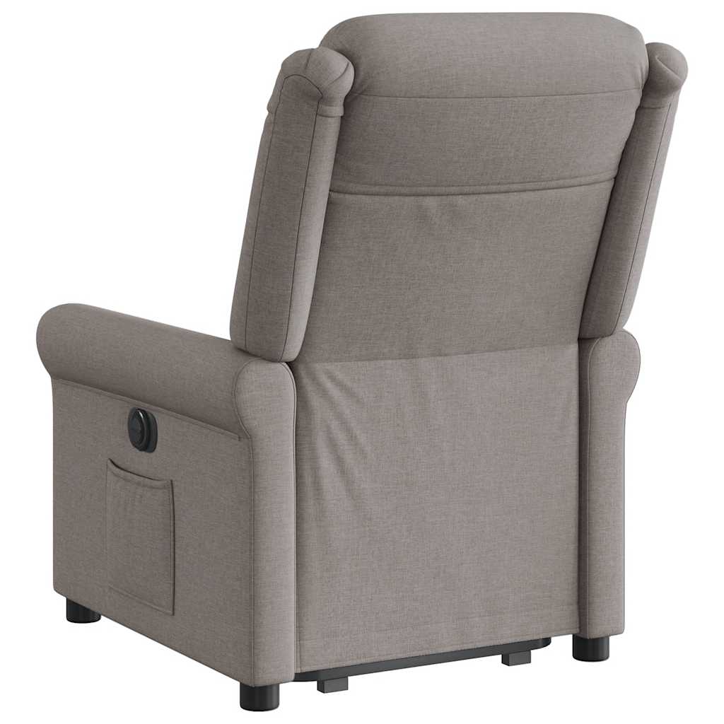 Fotoliu rabatabil cu ridicare pe verticală, gri taupe, textil GartenMobel Dekor