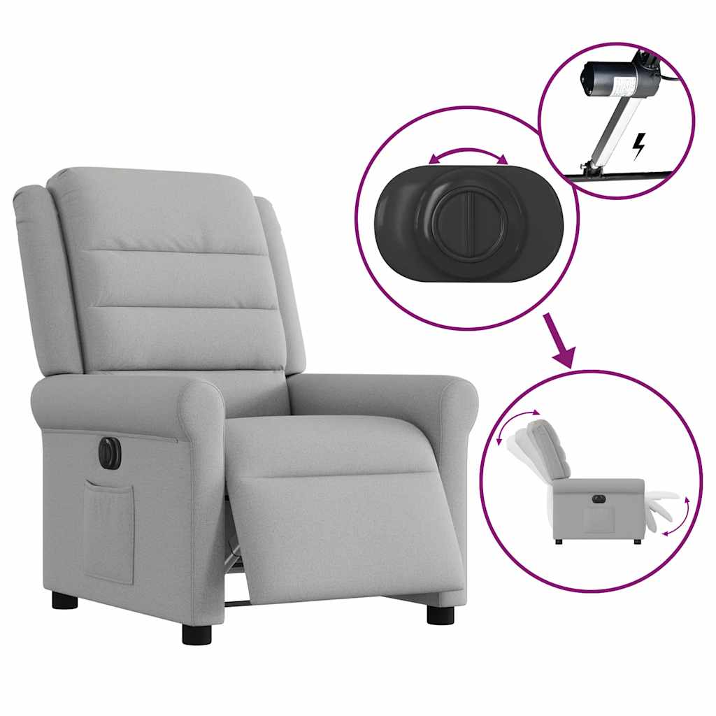 Scaun reclinabil electric Cloud Grey Fabric GartenMobel Dekor