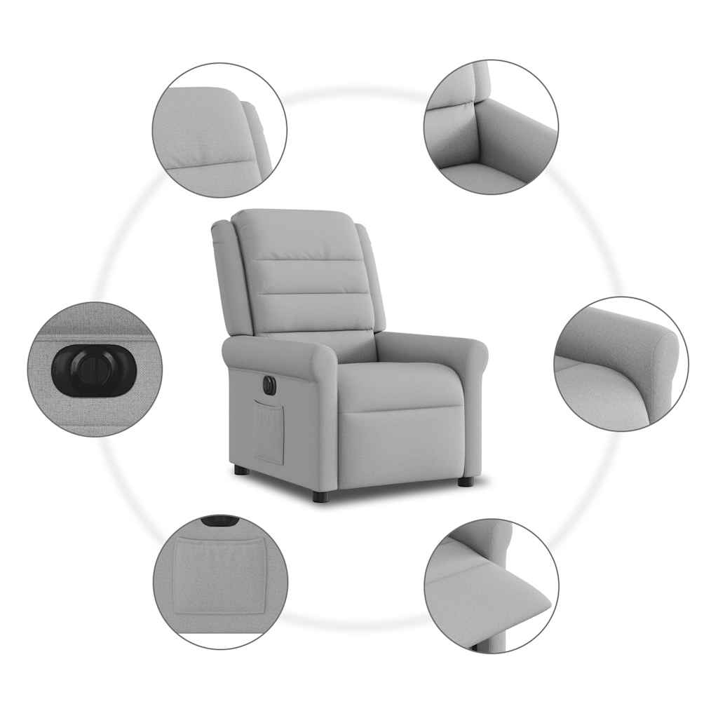 Scaun reclinabil electric Cloud Grey Fabric GartenMobel Dekor