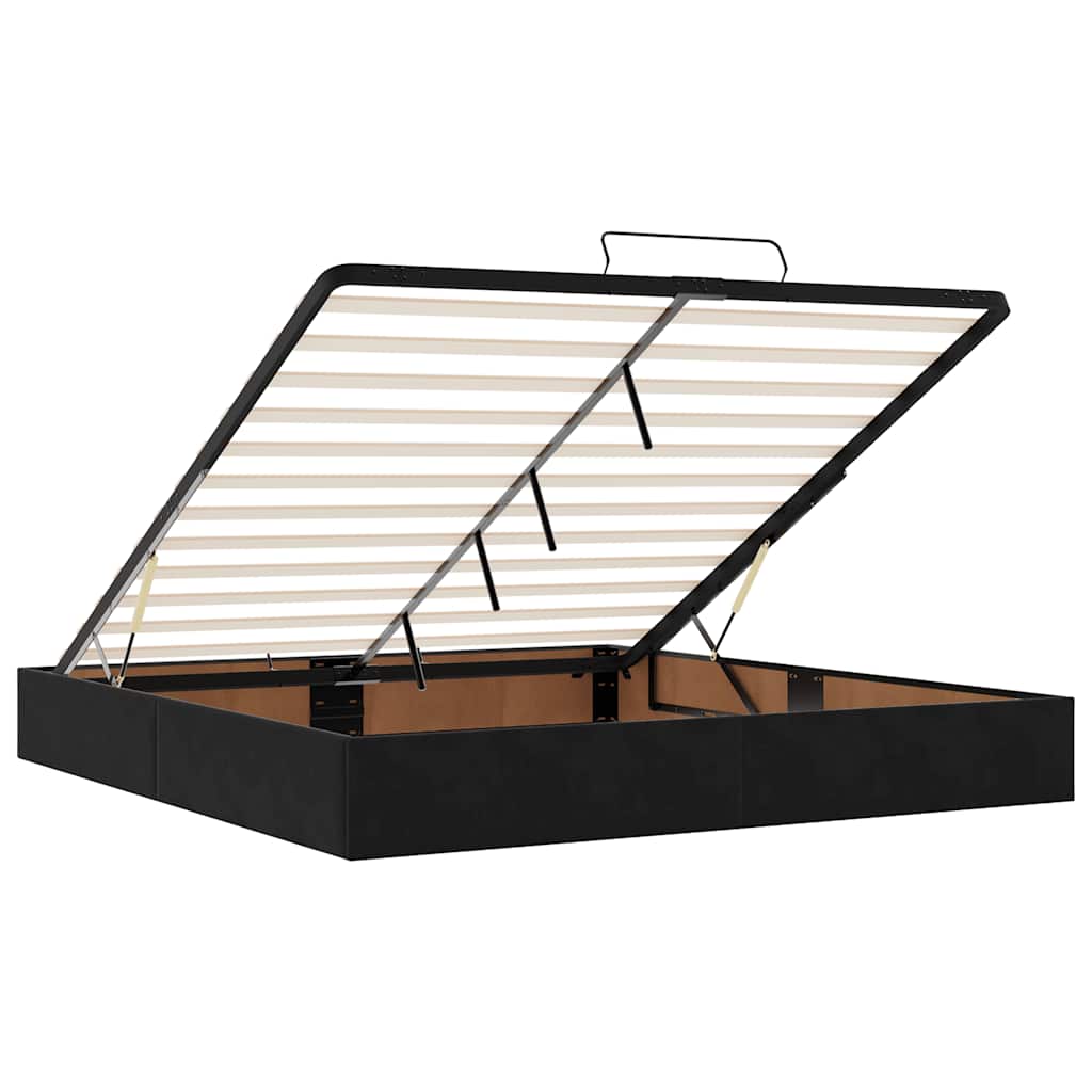 Cadru de pat otoman fără saltea Negru 200x200 cm catifea GartenMobel Dekor