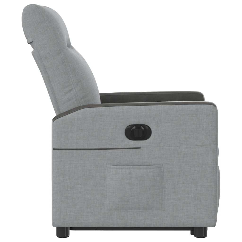 Fotoliu electric rabatabil cu ridicare, gri deschis, textil GartenMobel Dekor