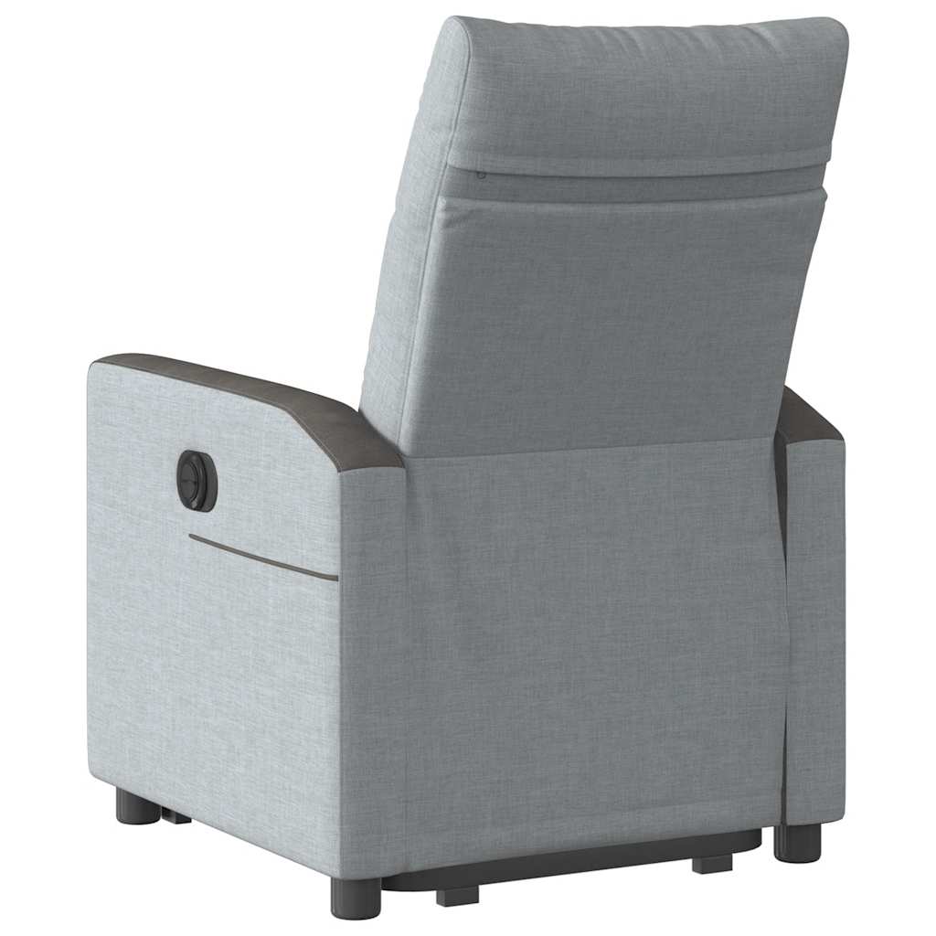 Fotoliu electric rabatabil cu ridicare, gri deschis, textil GartenMobel Dekor