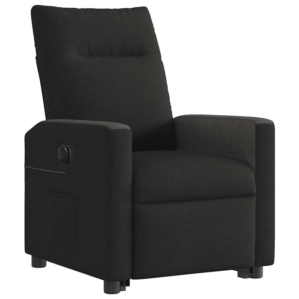 Fotoliu electric rabatabil cu ridicare, negru, textil GartenMobel Dekor