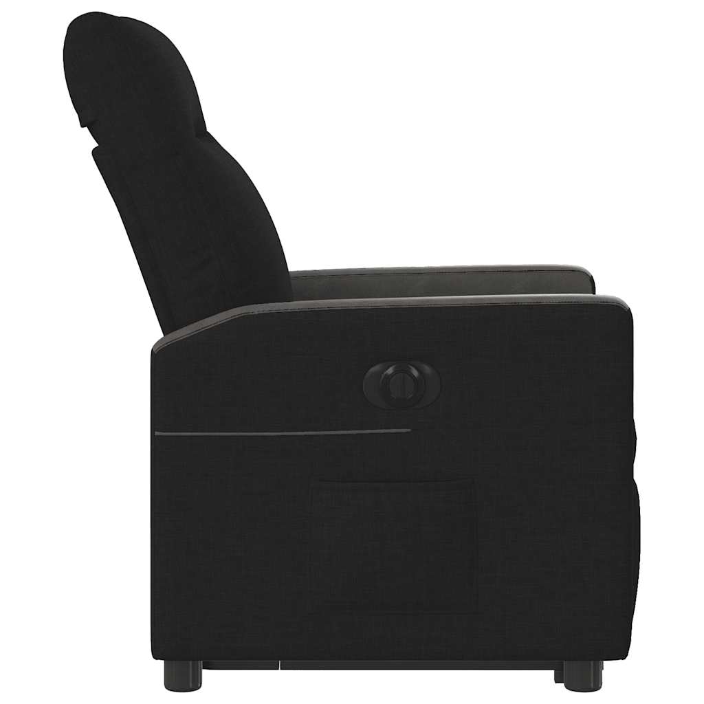 Fotoliu electric rabatabil cu ridicare, negru, textil GartenMobel Dekor