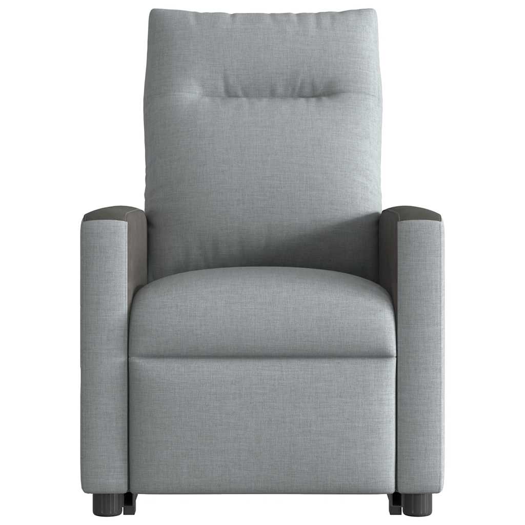 Fotoliu rabatabil cu ridicare, gri deschis, material textil GartenMobel Dekor