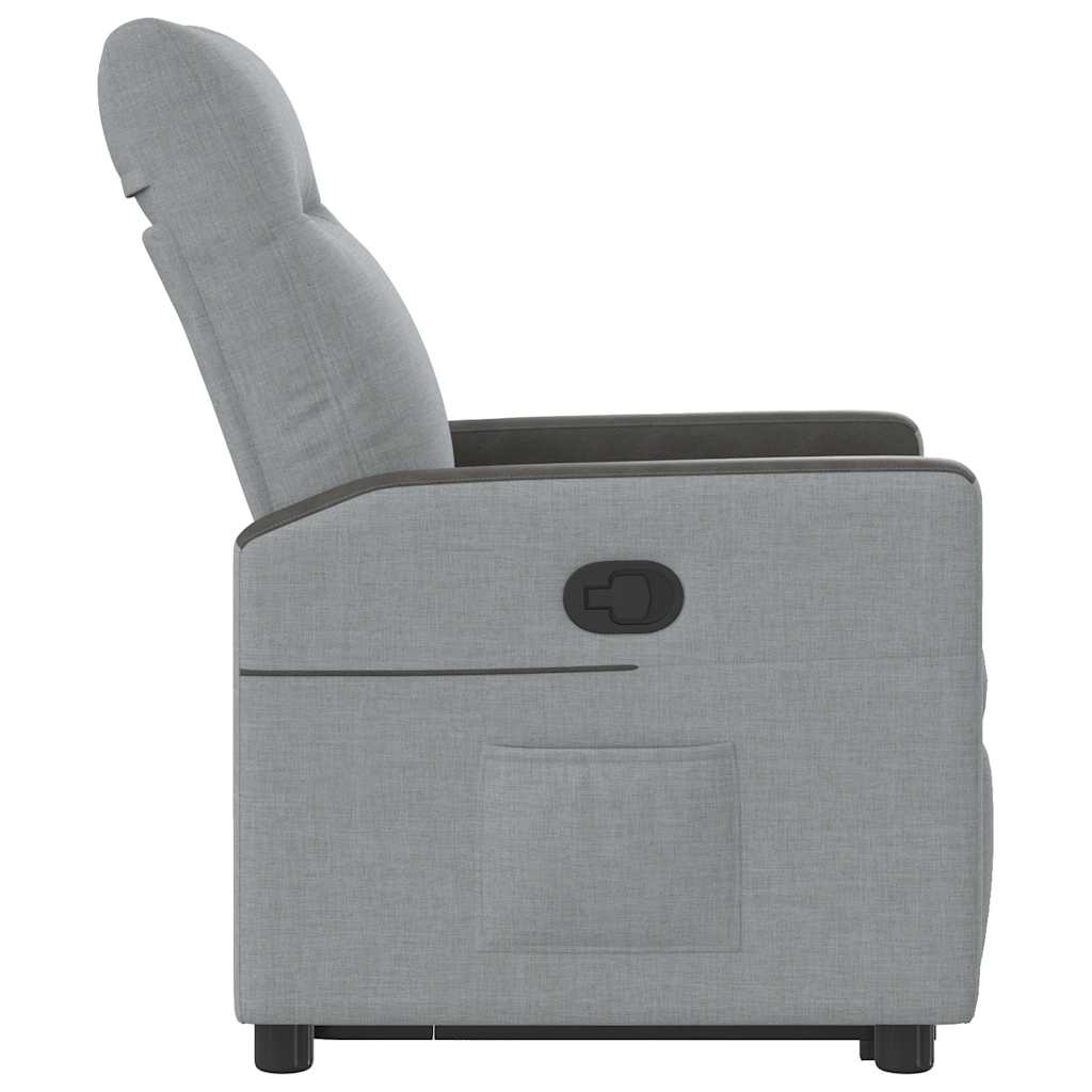 Fotoliu rabatabil cu ridicare, gri deschis, material textil GartenMobel Dekor