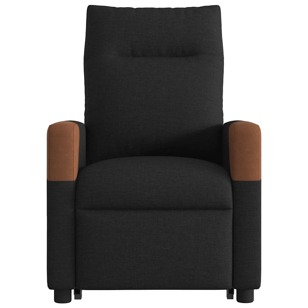Fotoliu rabatabil cu ridicare pe verticală, negru, textil GartenMobel Dekor
