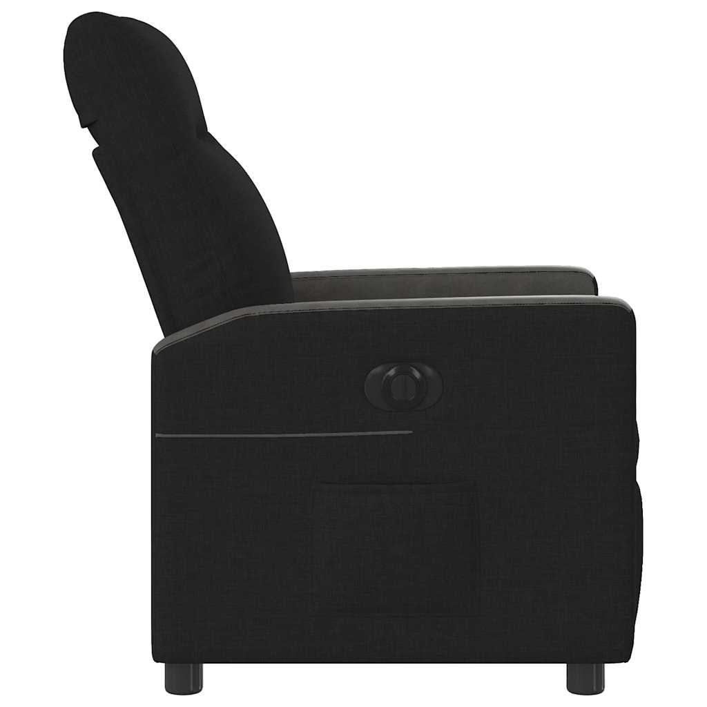 Fotoliu rabatabil electric, negru, material textil GartenMobel Dekor