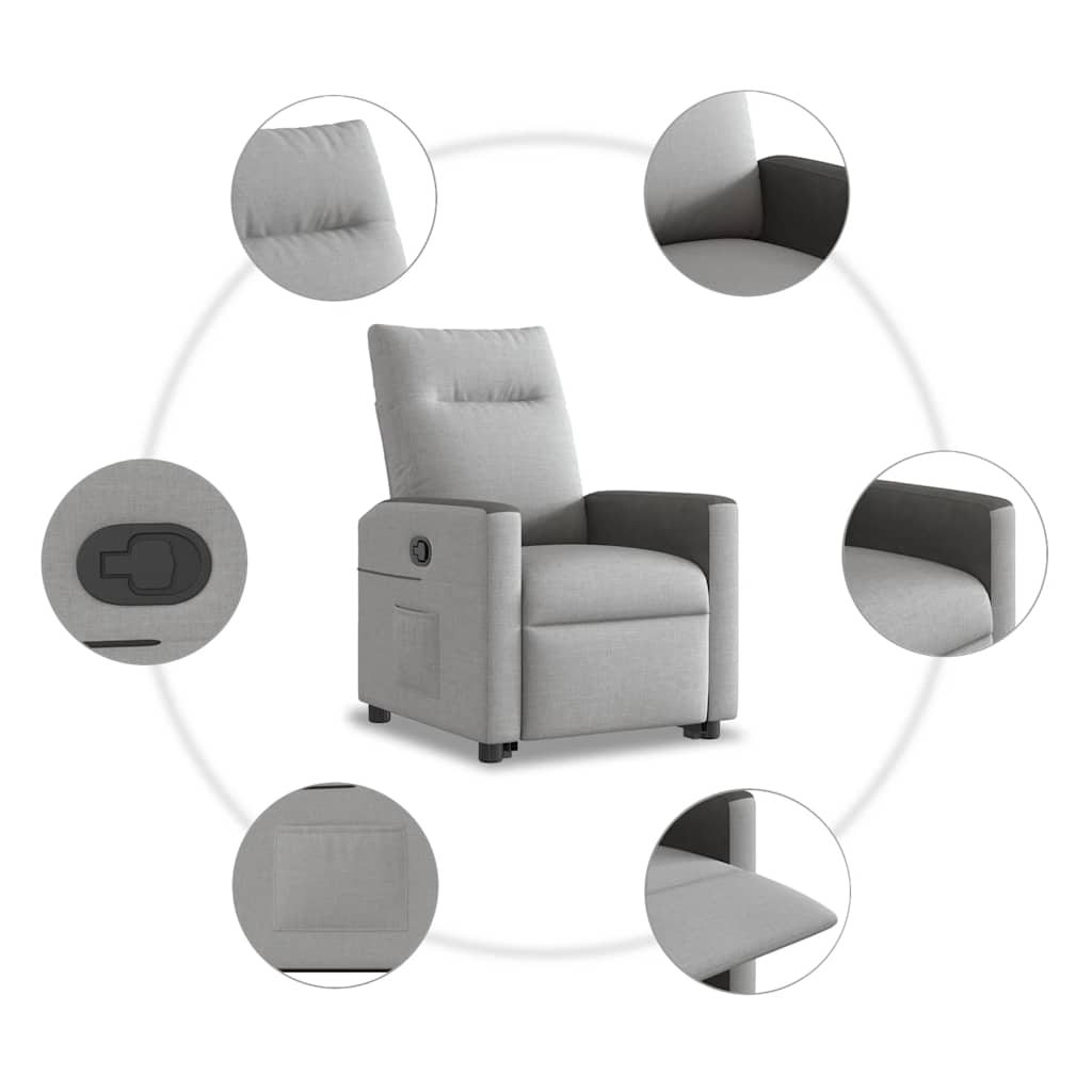Scaun înclinabil vertical din țesătură gri nor GartenMobel Dekor