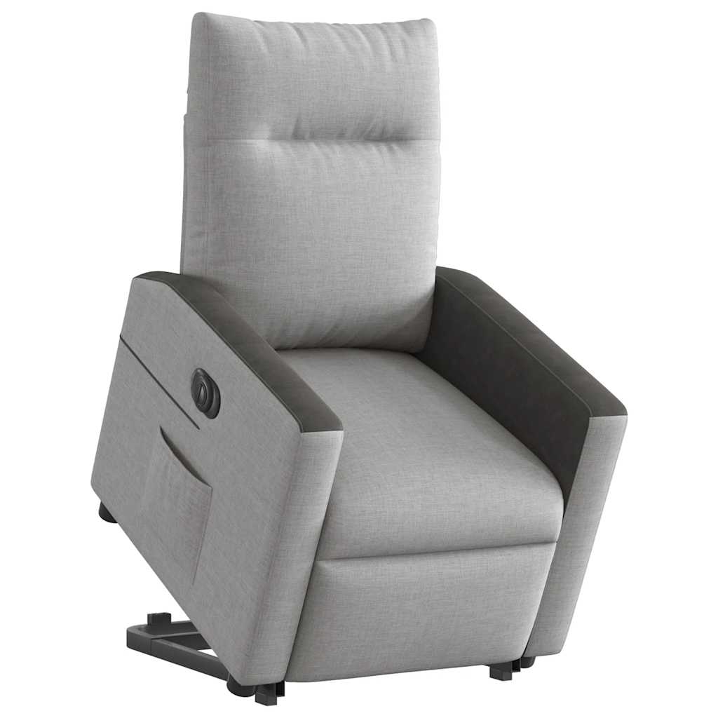 Scaun reclinabil electric, țesătură gri nor GartenMobel Dekor