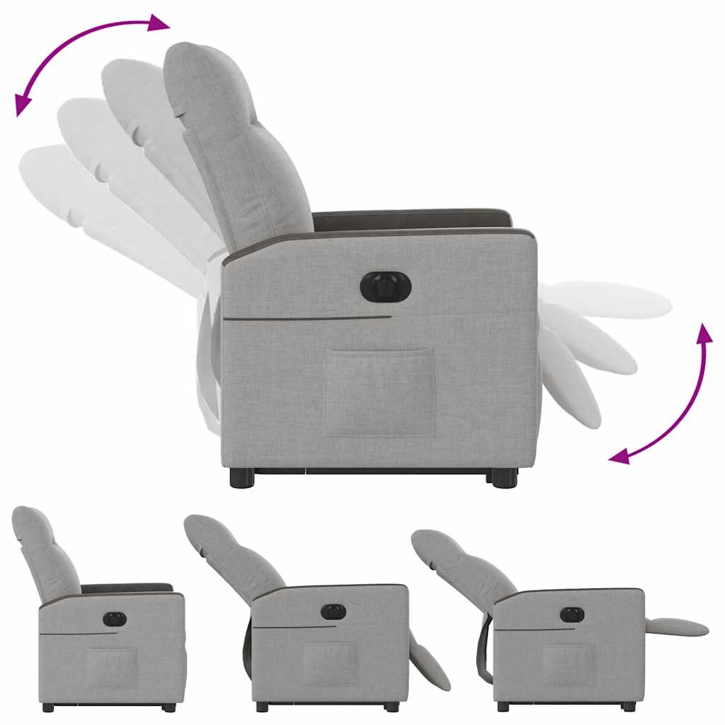 Scaun reclinabil electric, țesătură gri nor GartenMobel Dekor