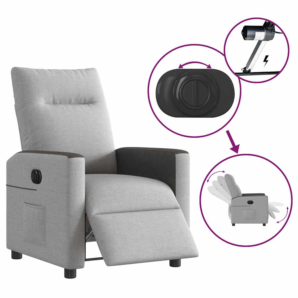 Scaun reclinabil electric Cloud Grey Fabric GartenMobel Dekor