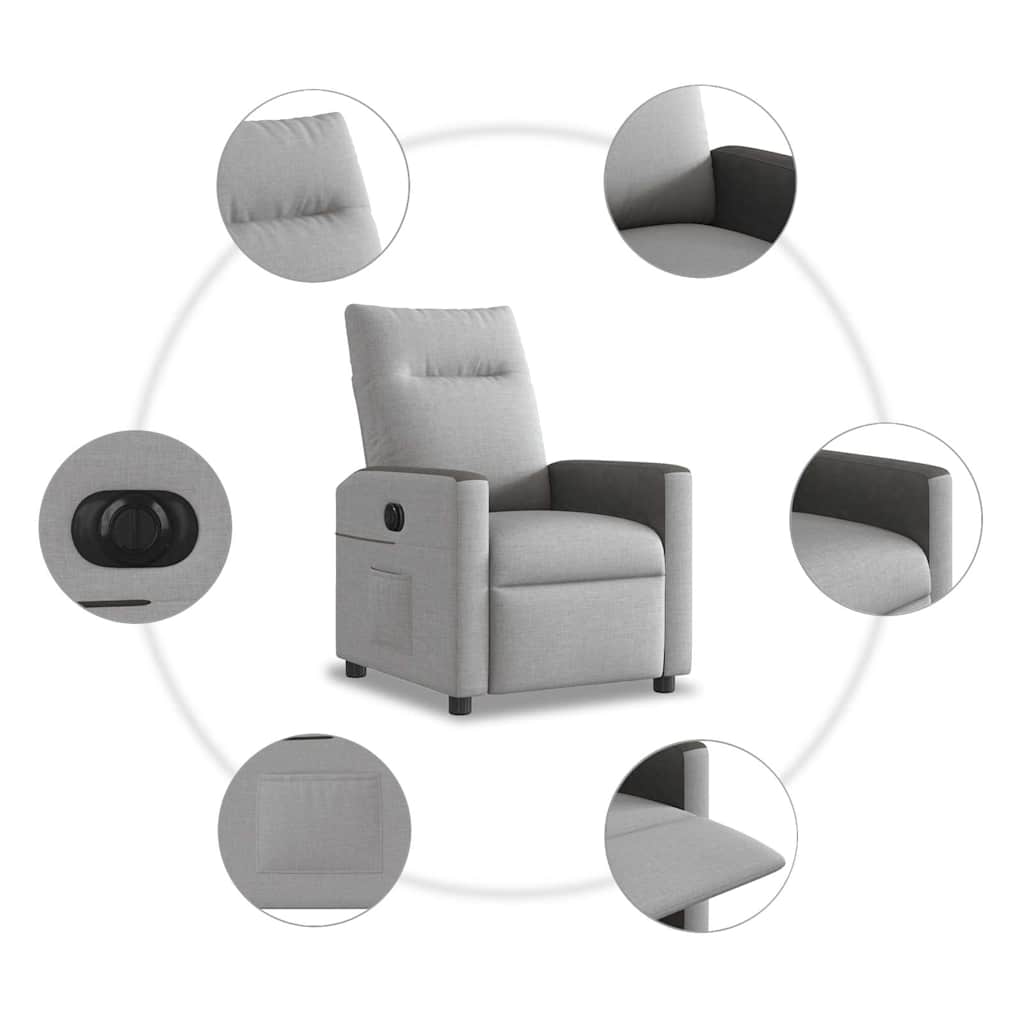 Scaun reclinabil electric Cloud Grey Fabric GartenMobel Dekor
