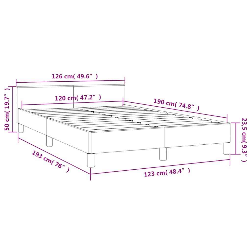 Cadru de pat fără saltea cremă 120x190 cm piele artificială GartenMobel Dekor