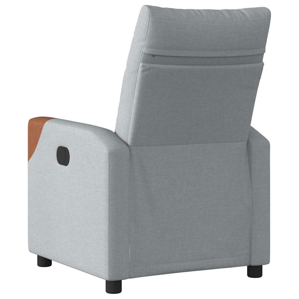 Fotoliu rabatabil, gri deschis, material textil GartenMobel Dekor