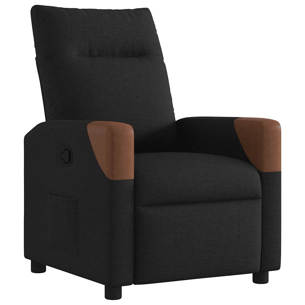Fotoliu rabatabil, negru, material textil GartenMobel Dekor