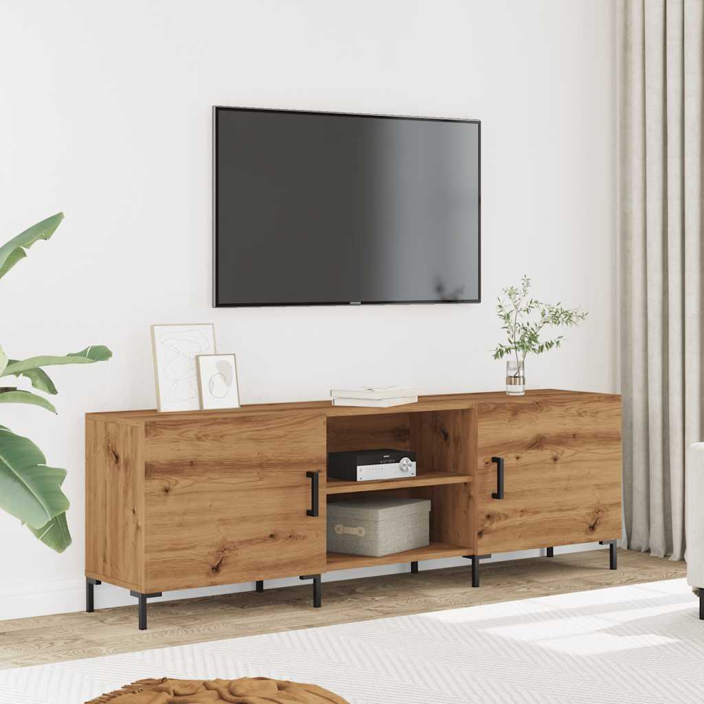 Dulap TV, stejar artizanal, 150x30x50 cm, lemn prelucrat GartenMobel Dekor