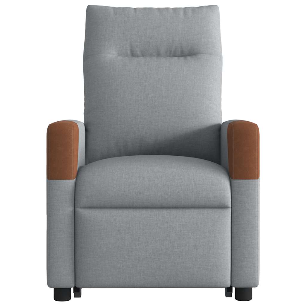 Fotoliu de masaj rabatabil cu ridicare, gri deschis, textil GartenMobel Dekor