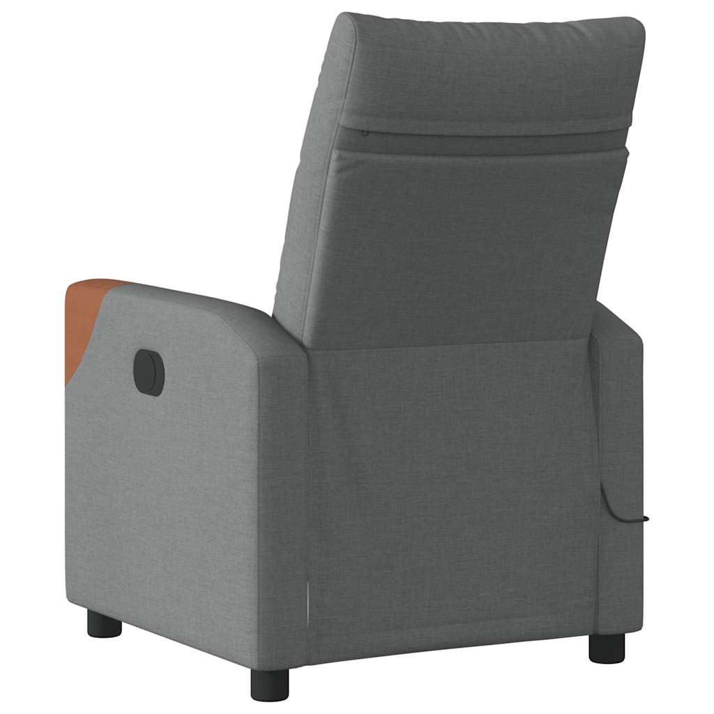 Fotoliu electric de masaj rabatabil, gri închis, textil GartenMobel Dekor