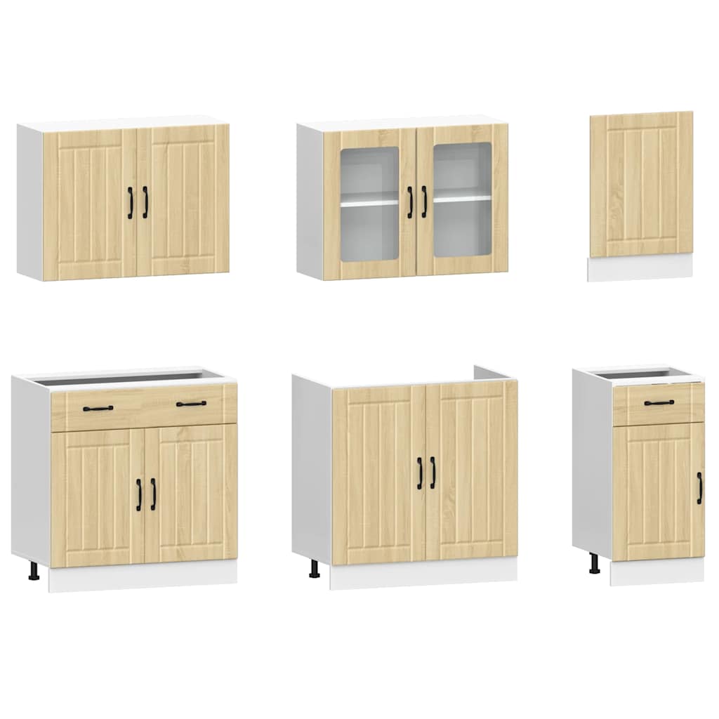 Set dulap de bucătărie din 7 piese „Kalmar” lemn stejar Sonoma GartenMobel Dekor