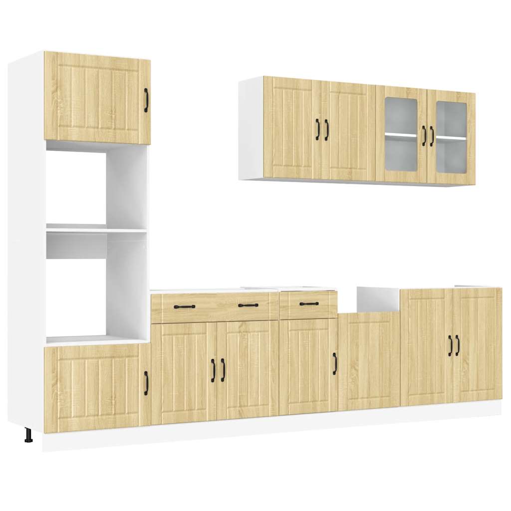 Set dulap de bucătărie din 7 piese „Kalmar” lemn stejar Sonoma GartenMobel Dekor