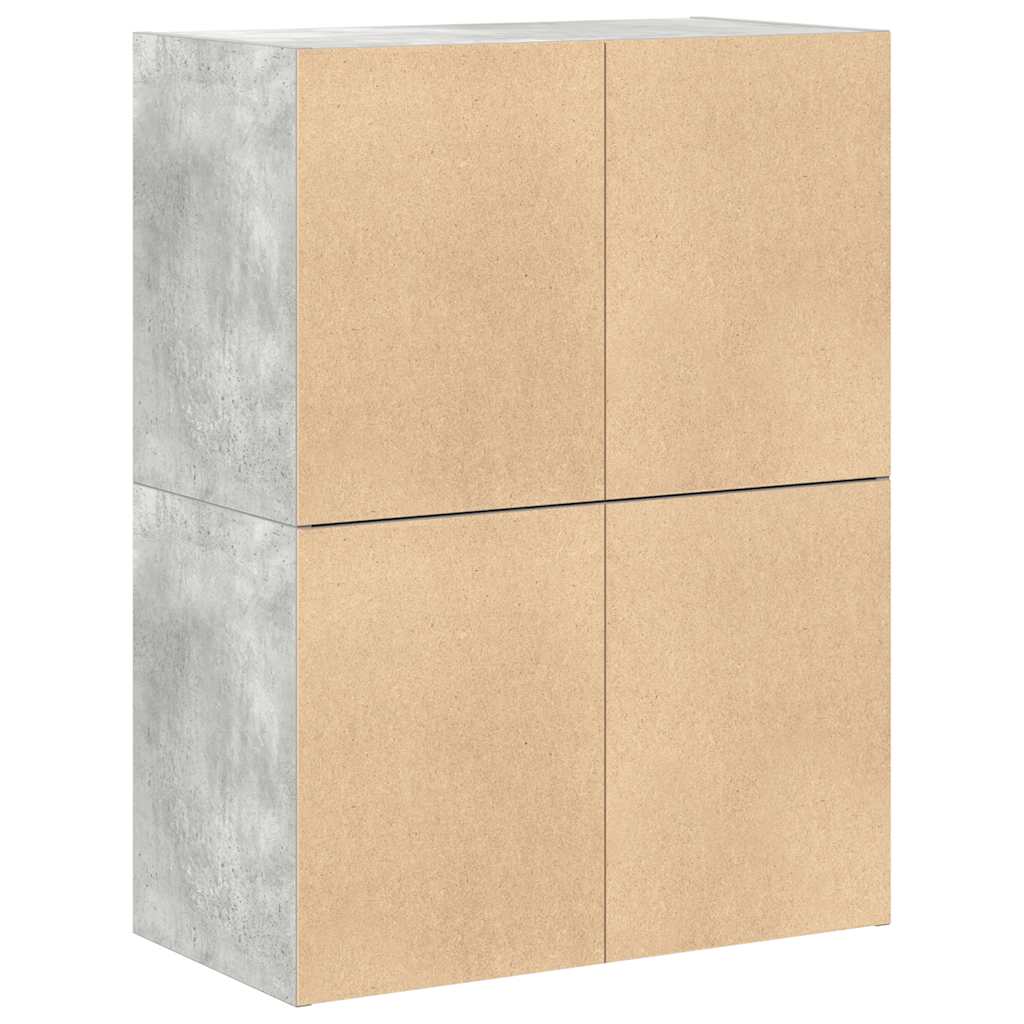 Dulapuri cu 2 sertare 2 buc Beton Gri 60x31x40cm Lemn prelucrat GartenMobel Dekor