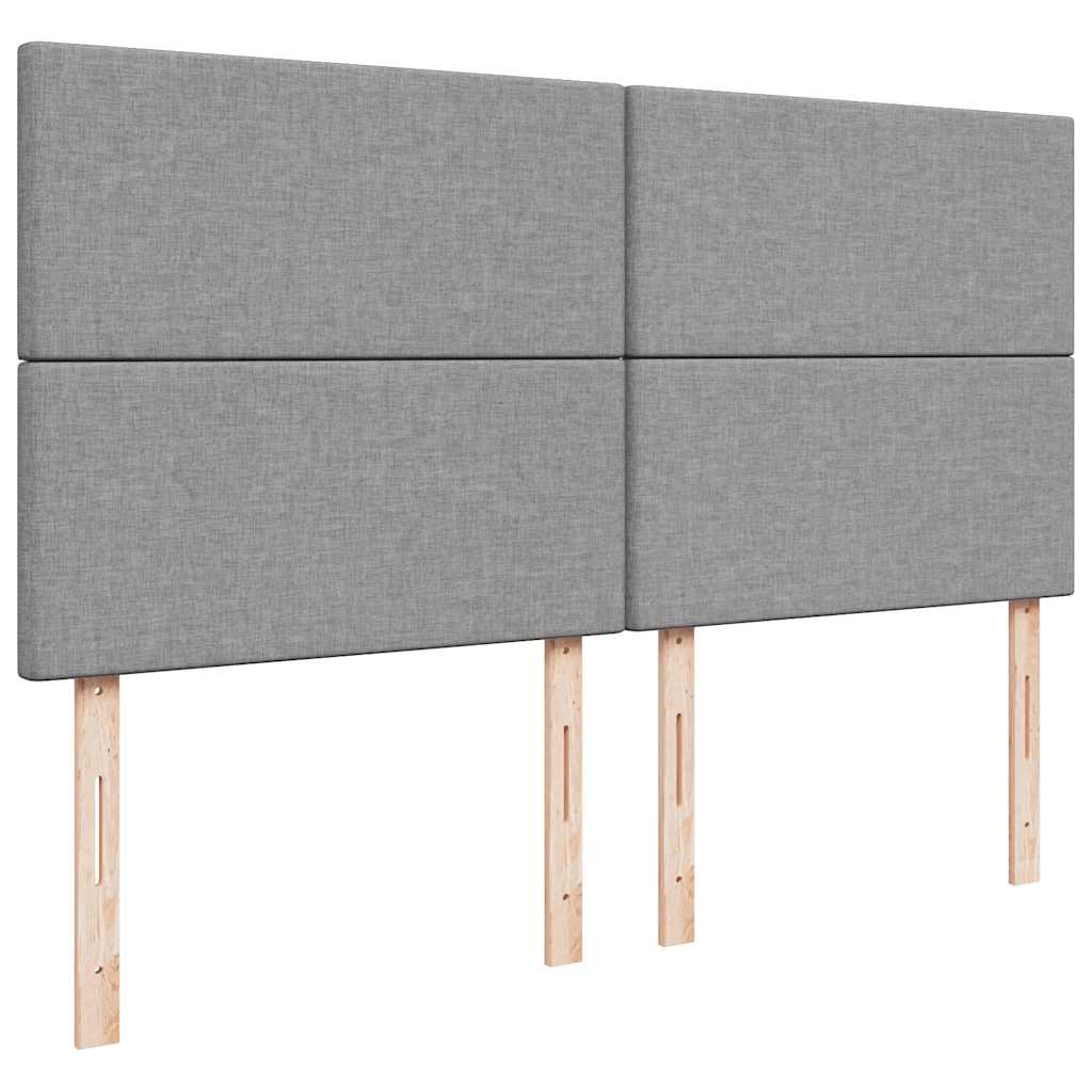 Cadru de pat otoman cu saltea țesătură gri deschis 160x200cm GartenMobel Dekor