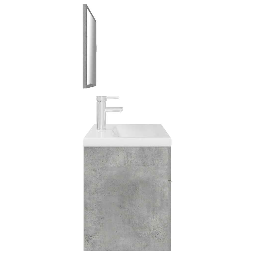Set mobilier de baie, 3 piese, gri beton, lemn compozit GartenMobel Dekor