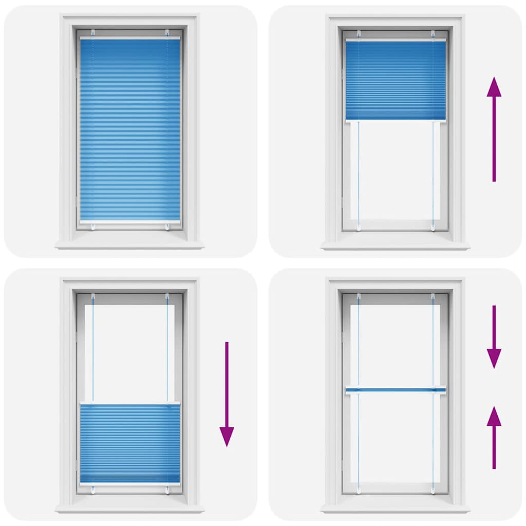 Jaluză plisată albastru 75x100cm Lățime țesătură 74,4 cm GartenMobel Dekor