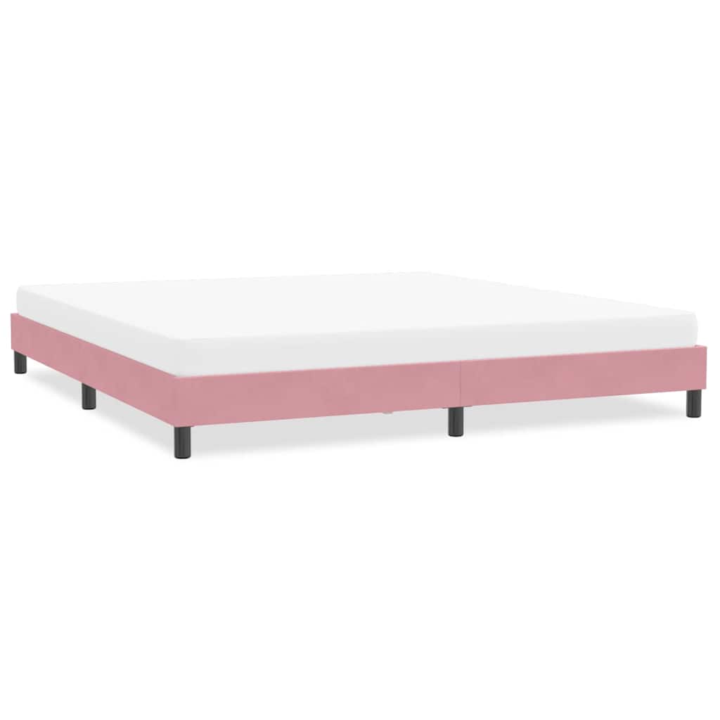 Cadru de pat fără saltea roz 200x210 cm catifea GartenMobel Dekor
