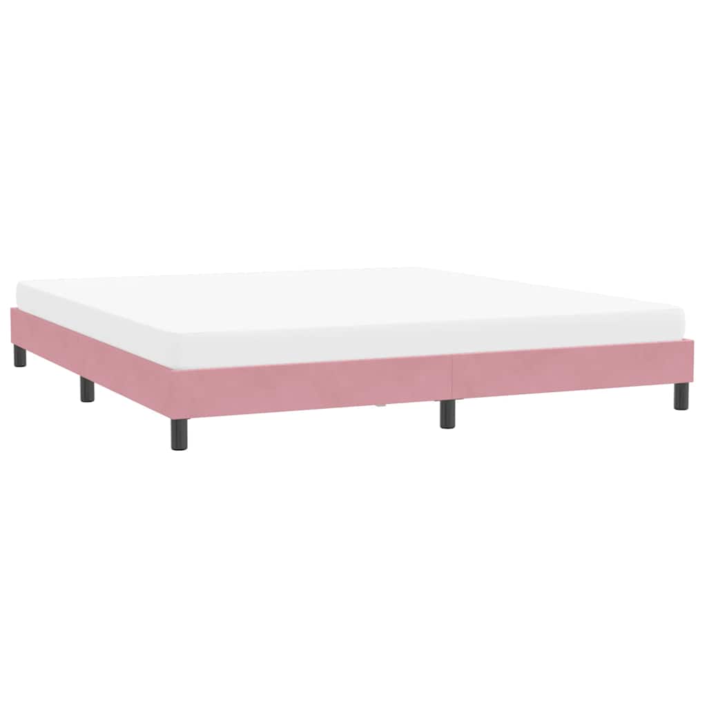 Cadru de pat fără saltea roz 200x210 cm catifea GartenMobel Dekor