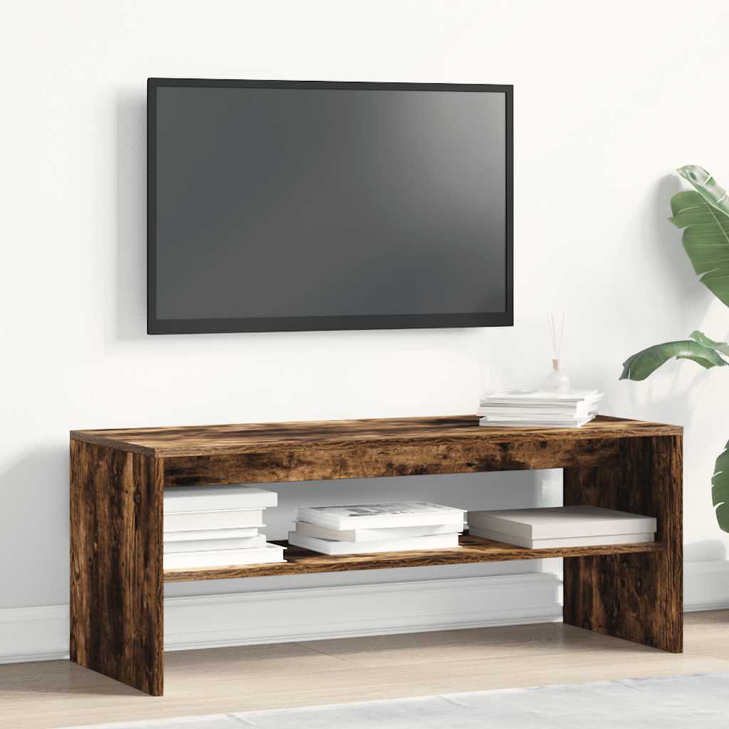 Comodă TV, stejar fumuriu, 100x40x40 cm, lemn compozit GartenMobel Dekor
