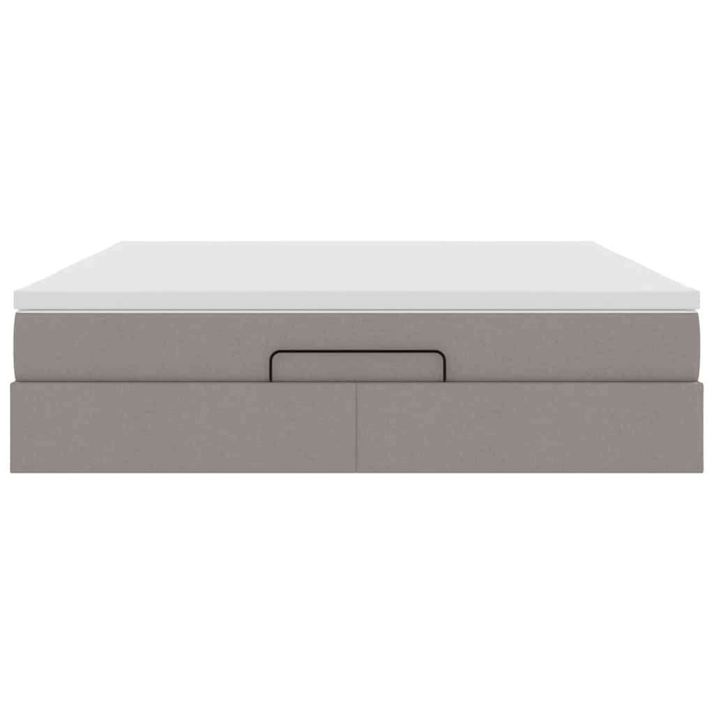 Cadru de pat otoman cu saltea Taupe 180x200cm Material GartenMobel Dekor