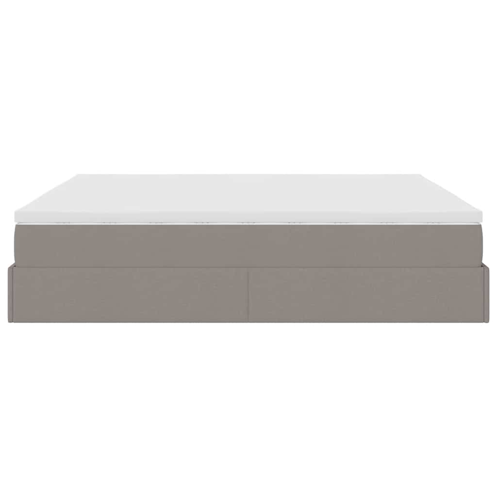 Cadru de pat otoman cu saltea Taupe 180x200cm Material GartenMobel Dekor