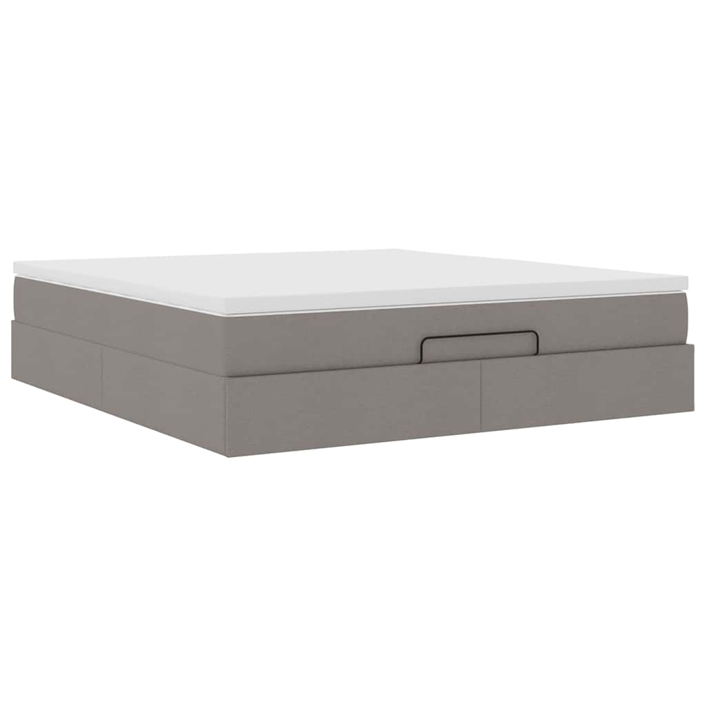 Cadru de pat otoman cu saltea Taupe 180x200cm Material GartenMobel Dekor