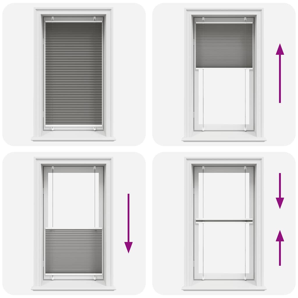 Jaluză plisată Antracit 75x100 cm Lățime țesătură 74,4 cm GartenMobel Dekor