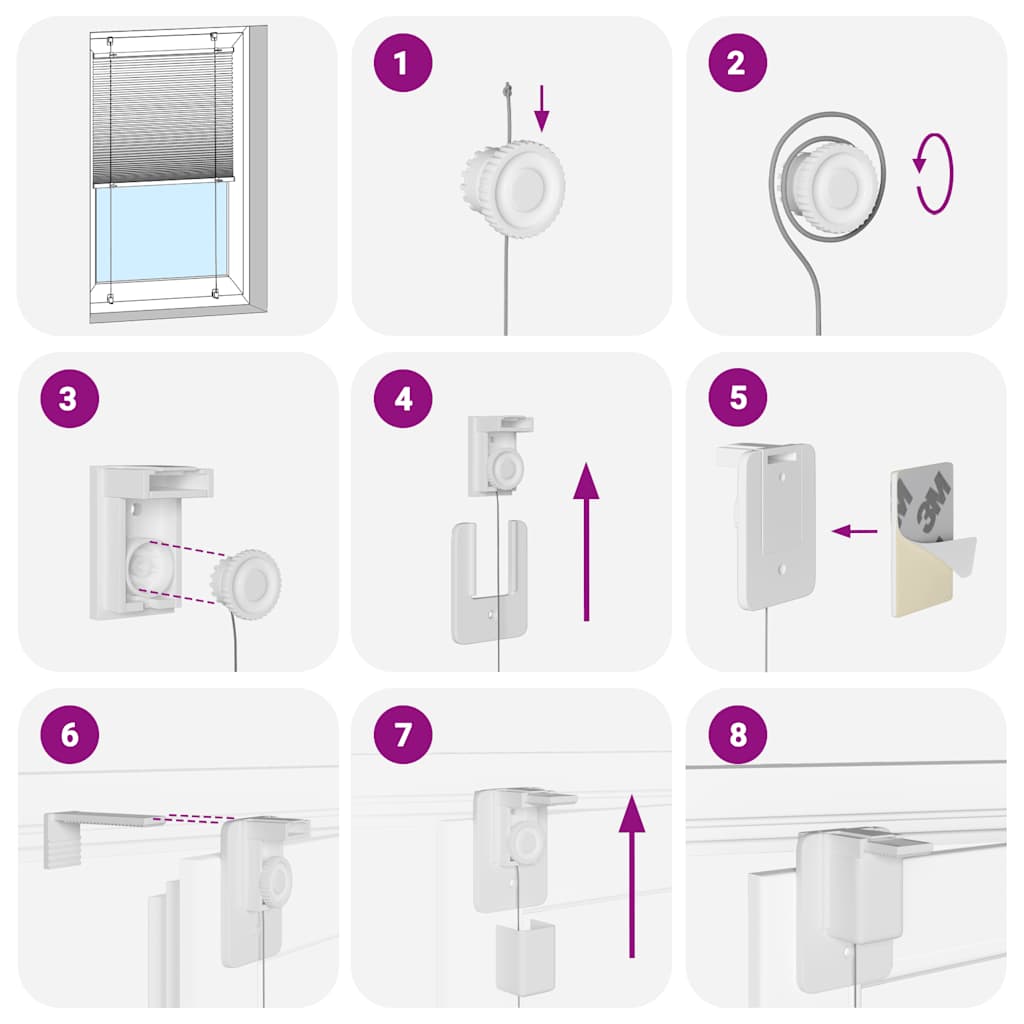 Jaluză plisată Antracit 75x100 cm Lățime țesătură 74,4 cm GartenMobel Dekor