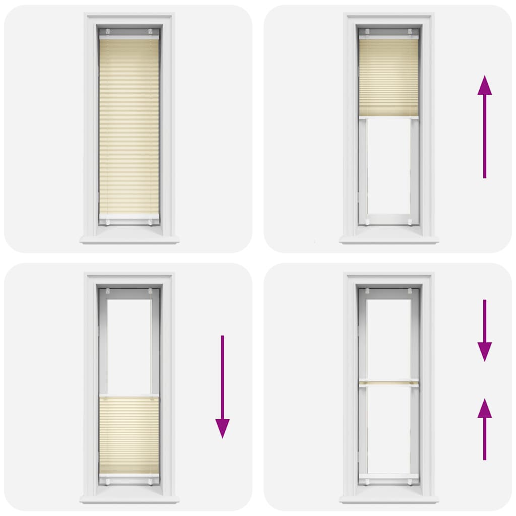 Jaluză plisată Crem 40x100 cm Lățime țesătură 39,4 cm GartenMobel Dekor