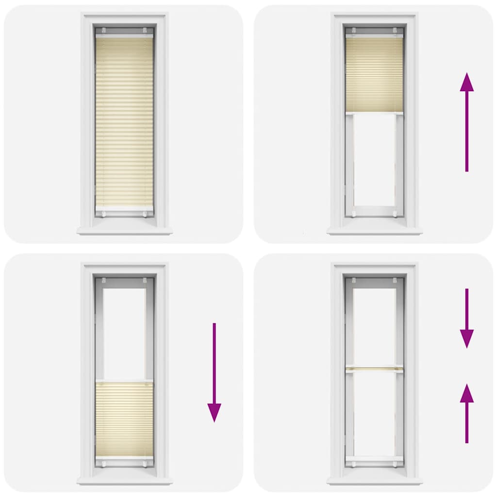 Jaluză plisată Crem 50x150 cm Lățime țesătură 49,4 cm GartenMobel Dekor