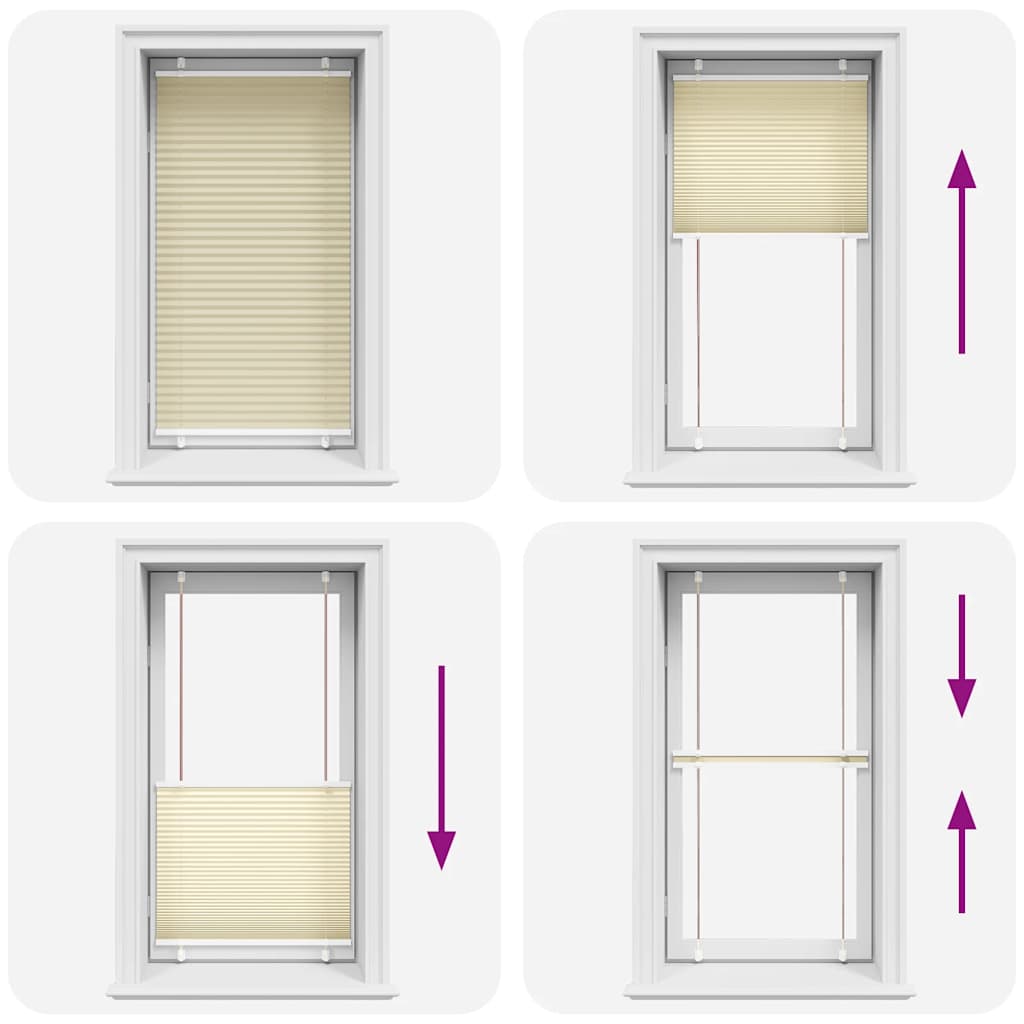 Jaluză plisată Crem 75x100cm Lățime țesătură 74,4 cm GartenMobel Dekor