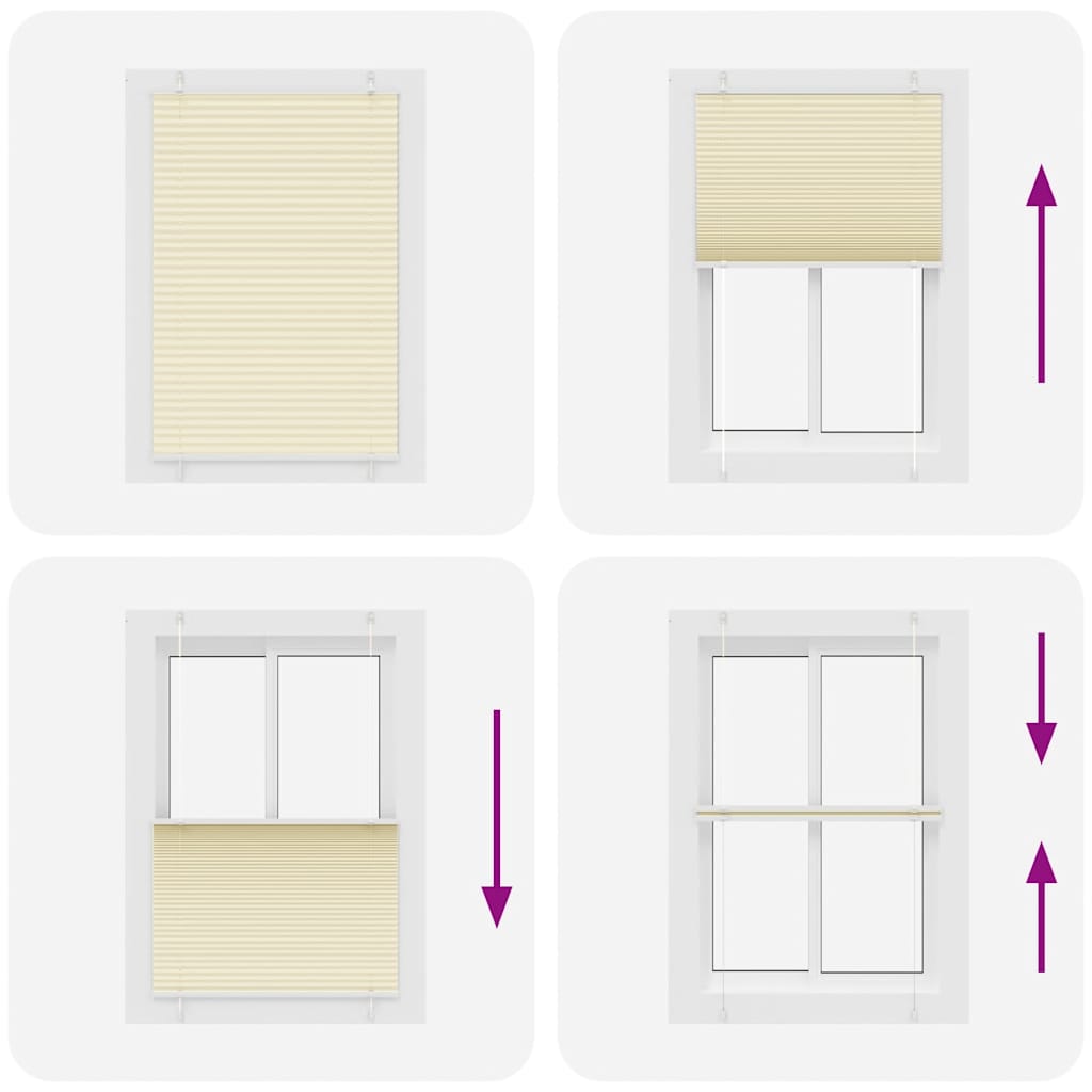 Jaluză plisată Crem 90x150cm Lățime țesătură 89,4 cm GartenMobel Dekor