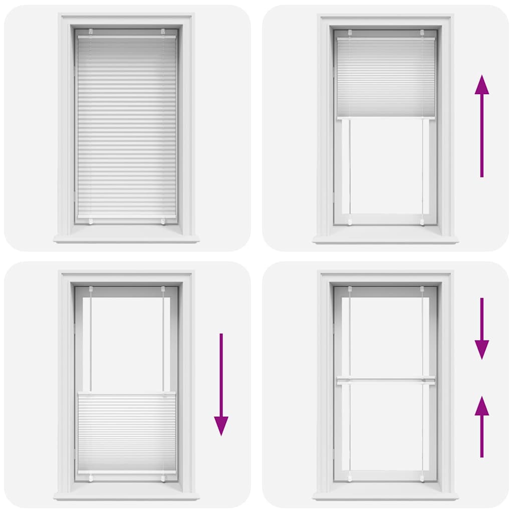 Jaluză plisată alb 75x100cm Lățime țesătură 74,4 cm poliester GartenMobel Dekor