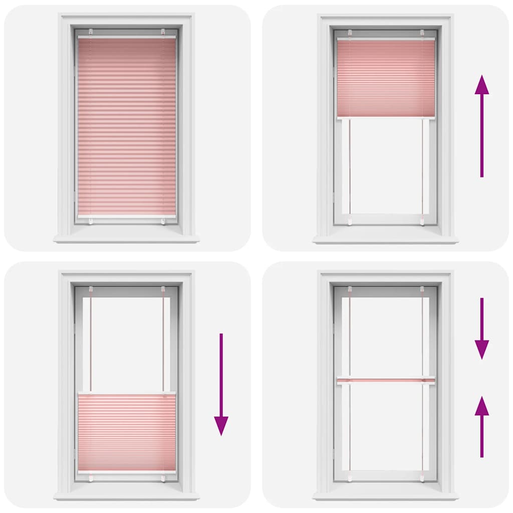 Jaluză plisată roz 75x100cm Lățime țesătură 74,4 cm poliester GartenMobel Dekor