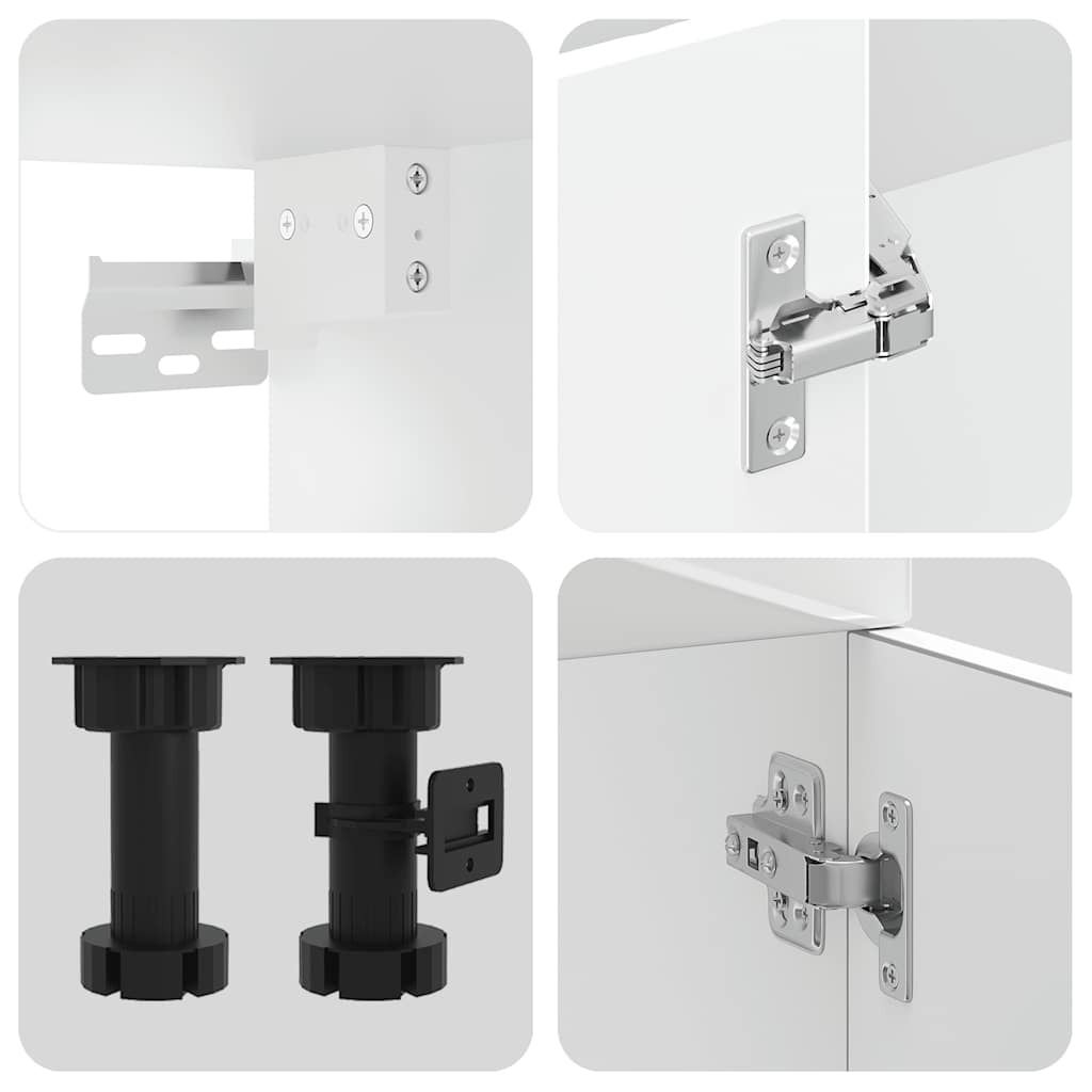 Set dulap de bucătărie 11 piese „Lucca” alb lucios Lemn GartenMobel Dekor