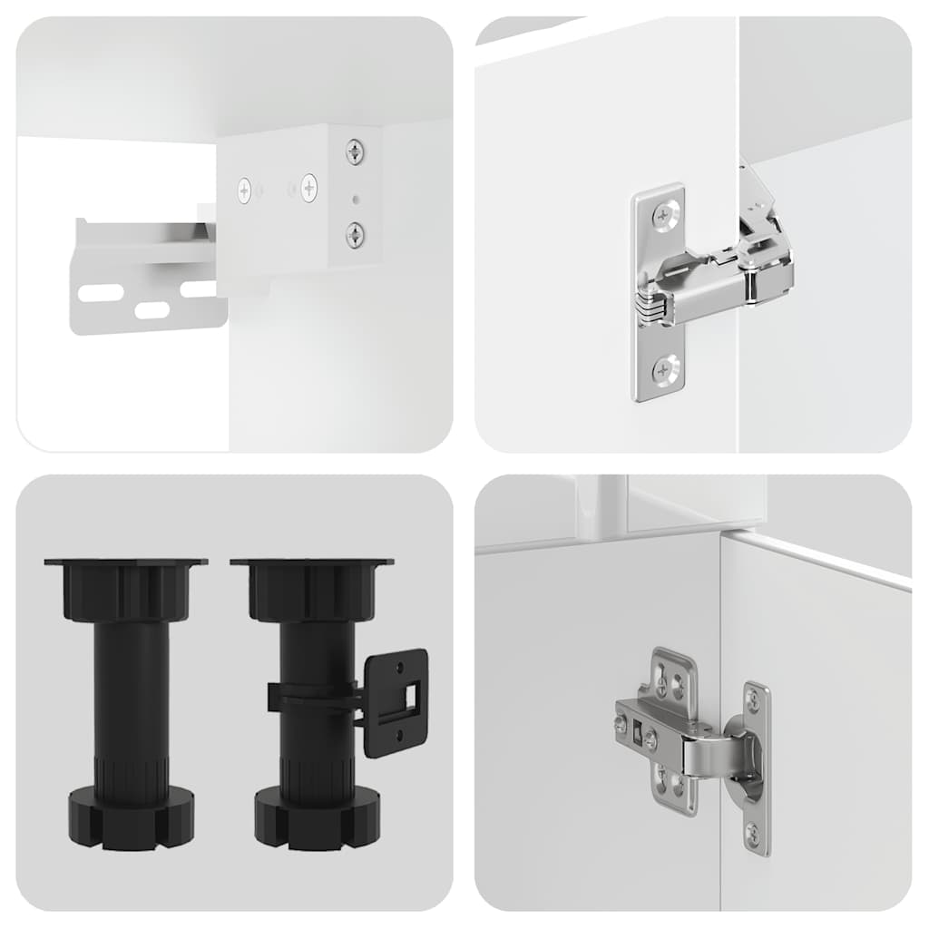 Set dulap de bucătărie 11 piese „Lucca” alb lucios Lemn GartenMobel Dekor