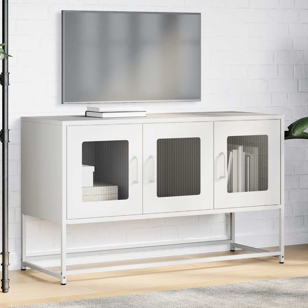 Dulap TV, alb, 100,5x39x60,5 cm, oțel laminat la rece GartenMobel Dekor