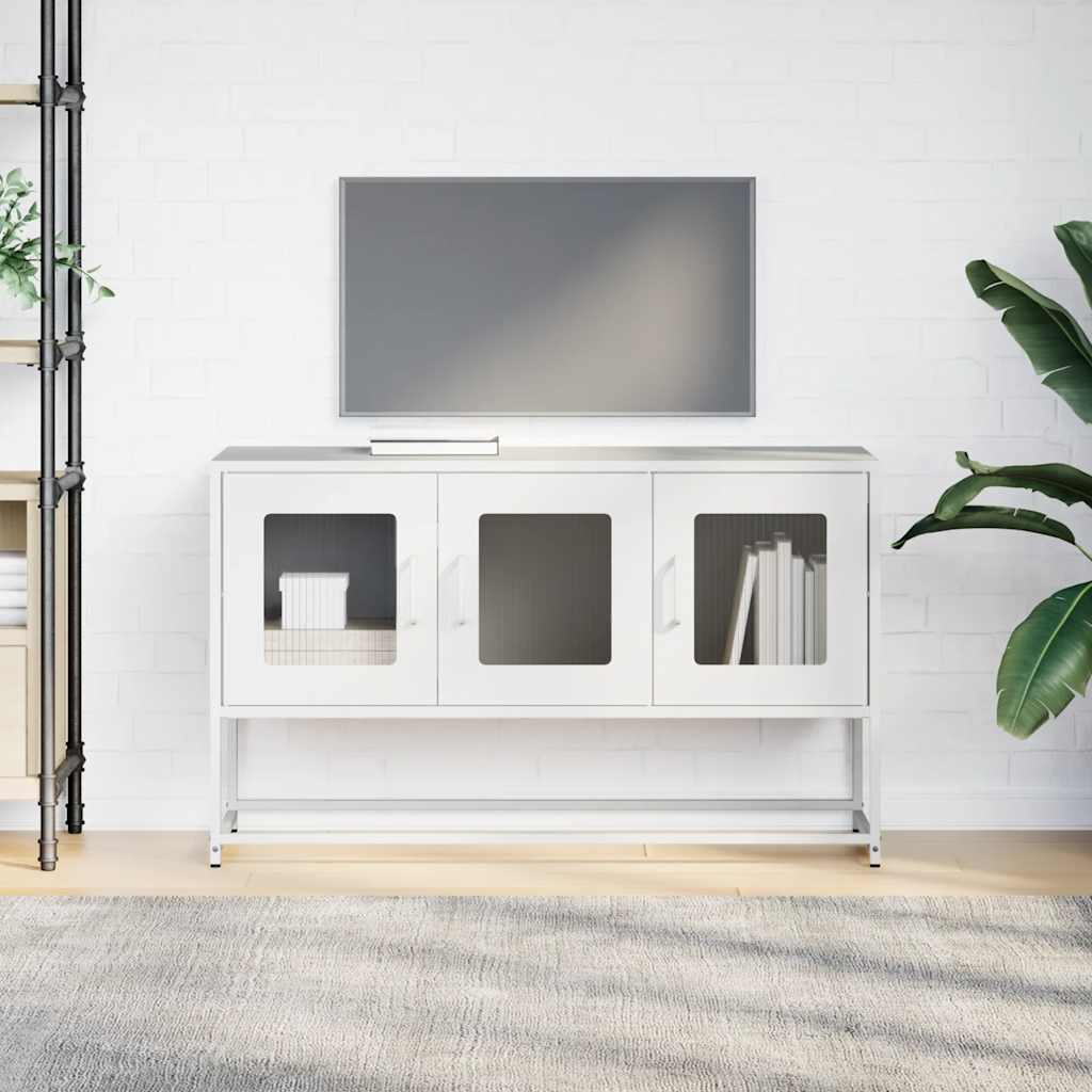 Dulap TV, alb, 100,5x39x60,5 cm, oțel laminat la rece GartenMobel Dekor